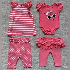 Baby Gap Mix & Match 4 piece Coral Infant Girl size 0-3 mos